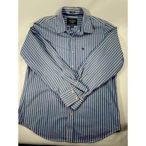 Abercrombie & Fitch Shirt Mens Muscle Pocket Classic Blue Striped Long SleeveXXL